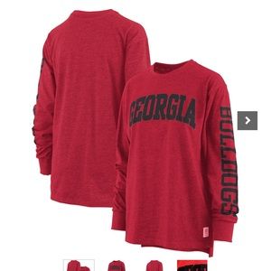 Georgia Bulldogs Pressbox Women's Plus Size Long Sleeve T-Shirt - Red
